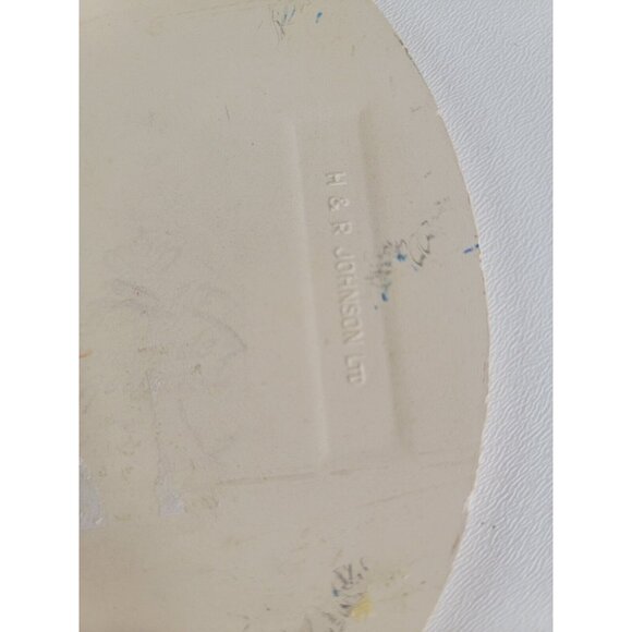 Vintage H & R Johnson Tile Delft Ceramic Tile Herfst Hunter Dog Scene Oval 4 x 6 - Picture 4 of 5